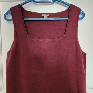 Ann Taylor Sweater Tank XL Maroon